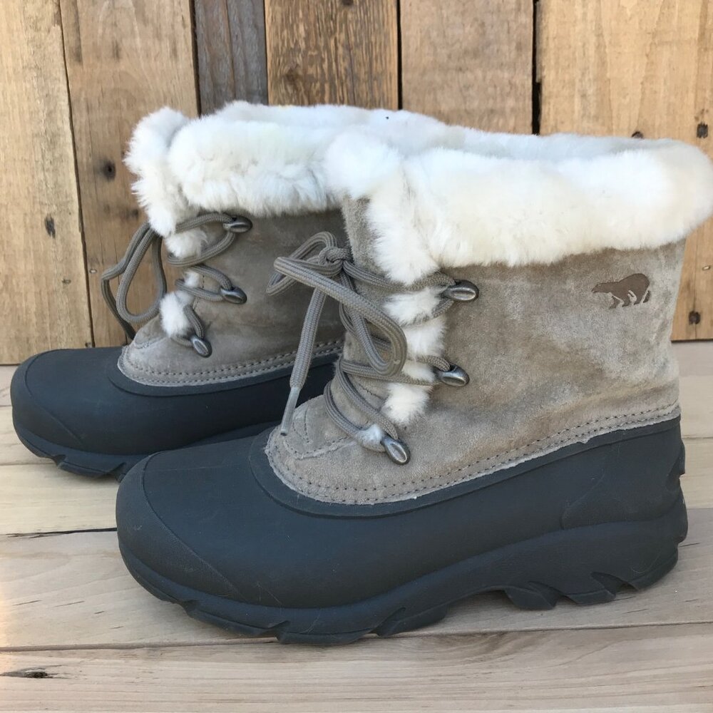 Sorel Charcoal Snow Angel Lace Waterproof Snow Boots Sz 6